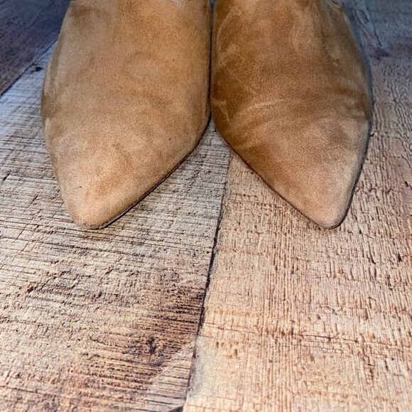 Veronica Beard Women’s Size 7M Suede Mules Heels Camel miriam - Picture 8 of 12